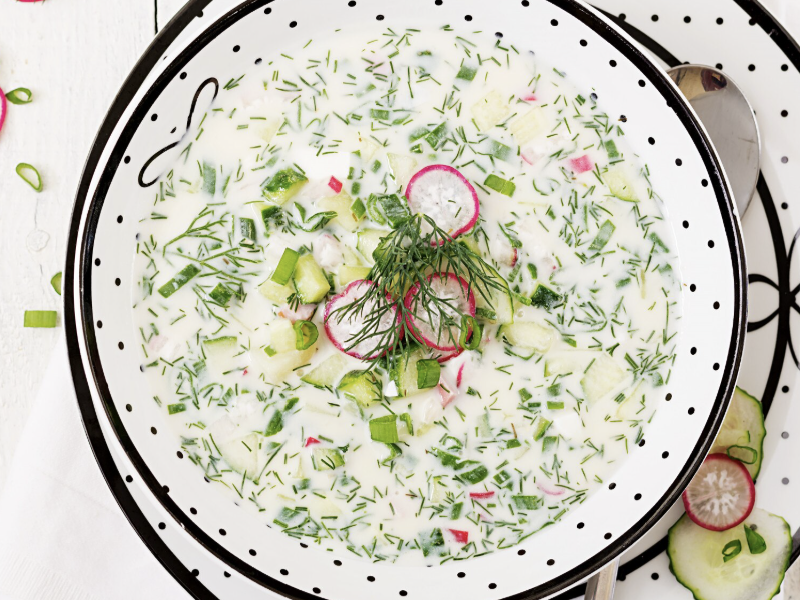 Concombre sauce menthe