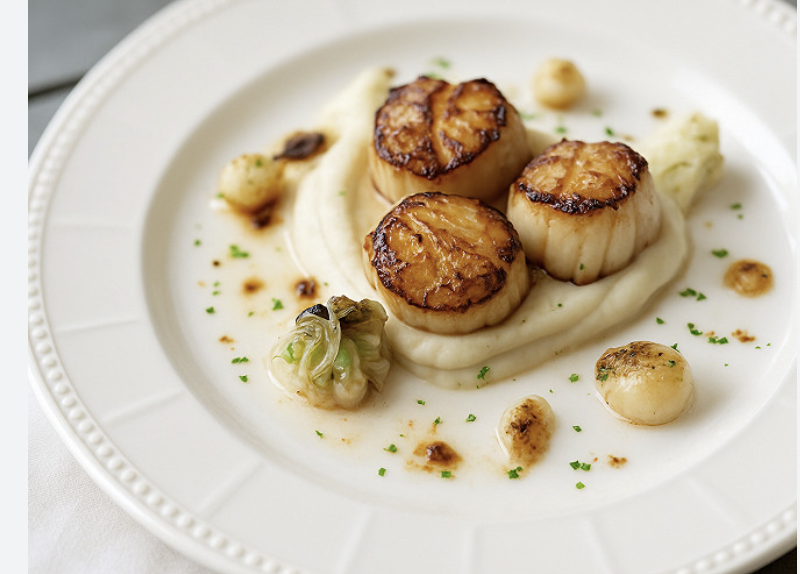 Noix de saint jacques purée de châtaigne source photo Fourchette et Bikini