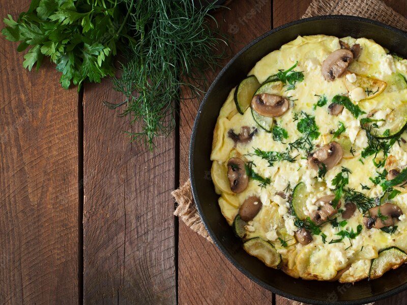 Omelette aux champignons