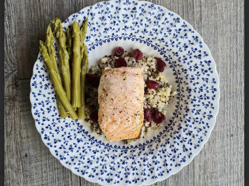 saumon cranberries asperges