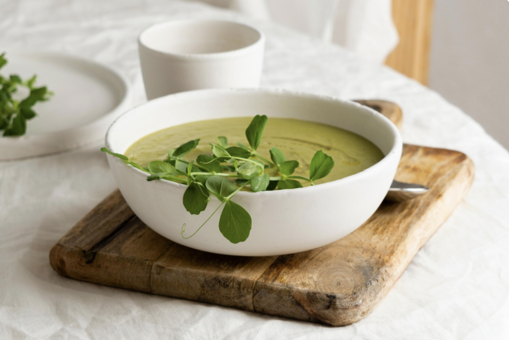 Velouté glacé petit pois et menthe