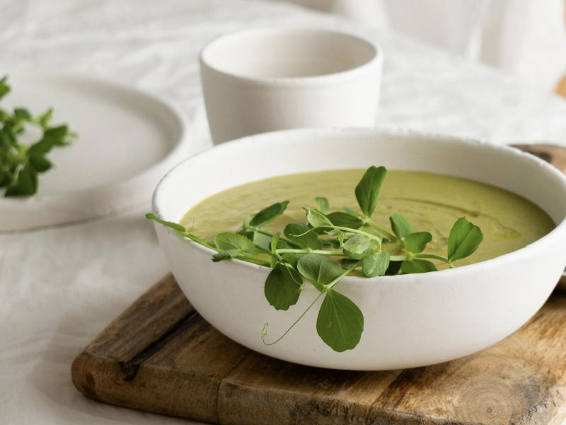 Velouté glacé petit pois et menthe