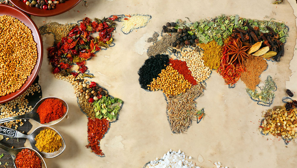 Carte du monde des épices