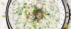 Concombre sauce menthe