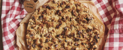 Crumble pêche abricot
