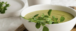 Velouté glacé petit pois et menthe