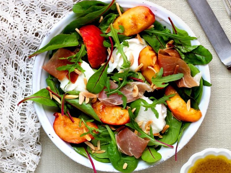 salade pêches mozza photo par 750g